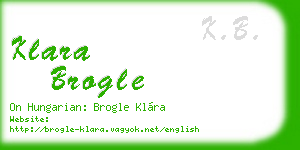 klara brogle business card